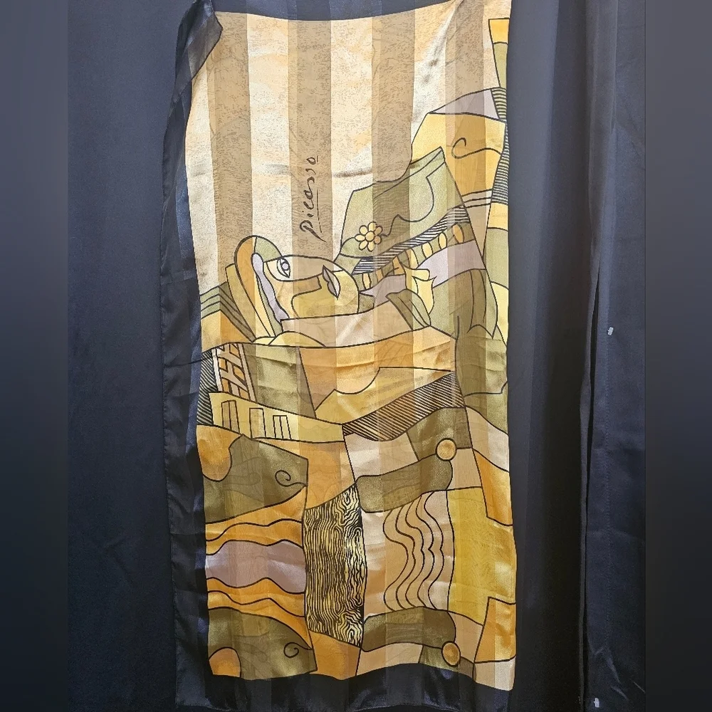 Vintage Pablo Picasso Silk Scarf Art Artist Spanish Painter